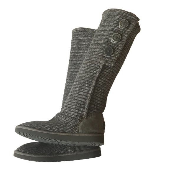 UGG Shoes - UGG Grey Chunky Sweater Knit Boots